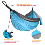 Gold Armour Camping Hammock - XL Double Hammock Portable Hammock Camping Accessories Gear for Outdoor Indoor with Tree Straps, USA Based Brand (Sky Blue and Gray) Gold Armour