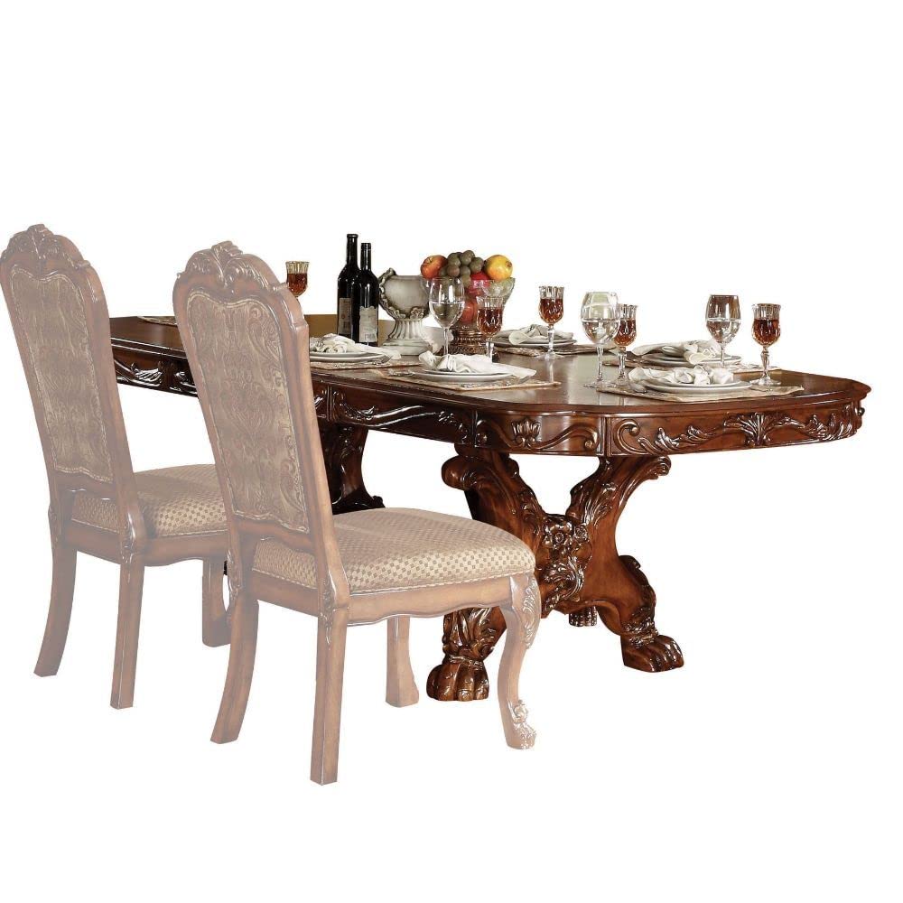 Traditional Kitchen Furniture Set 9pc Formal Dining Table Set Include 1 Extendable Pedestal Table and 8 Upholstered Chairs, 8-Person Solid Wood Extendable Dining Set (Cherry A) Generic