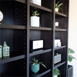 BOWERY HILL 84" Tall 18-Shelf Triple Wide Wood Bookcase in Chocolate Espresso BOWERY HILL