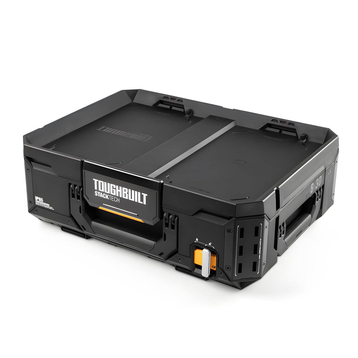 ToughBuilt StackTech Lockable Tool Box, Durable Plastic Storage Organizer, Black ToughBuilt