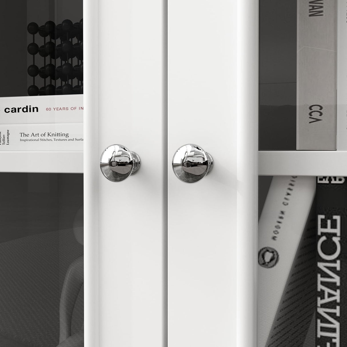 ECACAD 4-Piece Entertainment Center Wall Unit with Bookshelves for TVs up to 60", Multifunctional TV Stand Media Console Table with Glass Doors, Shelves, Drawers & Doors, White ECACAD