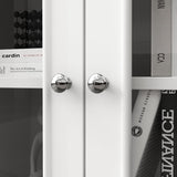 ECACAD 4-Piece Entertainment Center Wall Unit with Bookshelves for TVs up to 60", Multifunctional TV Stand Media Console Table with Glass Doors, Shelves, Drawers & Doors, White ECACAD