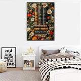 Book Paint by Numbers Kit for Adults Beginner, Flower Adult's Paint by Number Kits On Canvas, DIY Oil Painting Kits for Gift Home Wall Decor 16x20 Inch Clendo