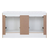 Spring Mill Cabinets Lonsdale 60-Inch Double-Sink Bathroom Vanity with White Top, 2 Soft-Close Cabinets, 3 Drawers, 60.5" W x 18.75" D, White Spring Mill Cabinets