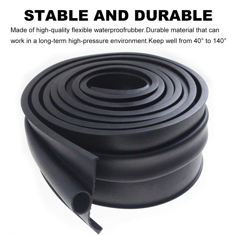 Garage Door Seals Bottom Rubber with Pre-drilled Aluminum Track Retainer Base Kit,Heavy-Duty U Shape + O Ring Combination Weather Stripping Sesl Kit for Garage Door (16 Ft) Storystore