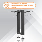 SKYSEN 16" Metal Table Legs, Desk Legs, Coffee Table Legs,Bench Legs for Desk, Coffee Tables, Dining Tables, Benches-16 * 11.8" Square Shape- Heavy Duty- Thickened Material- Black(zt-z-16"*11.8") SKYSEN