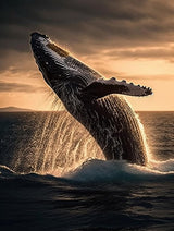 Diamond Art Kits for Adults Underwater Animal Whale Tail Picture Ocean Humpback Breaching Sealife 5D DIY Round Rhinestone Gem Art Crafts for Home Wall Decor 11.7x15.8inches/30x40cm WoodArtSupply