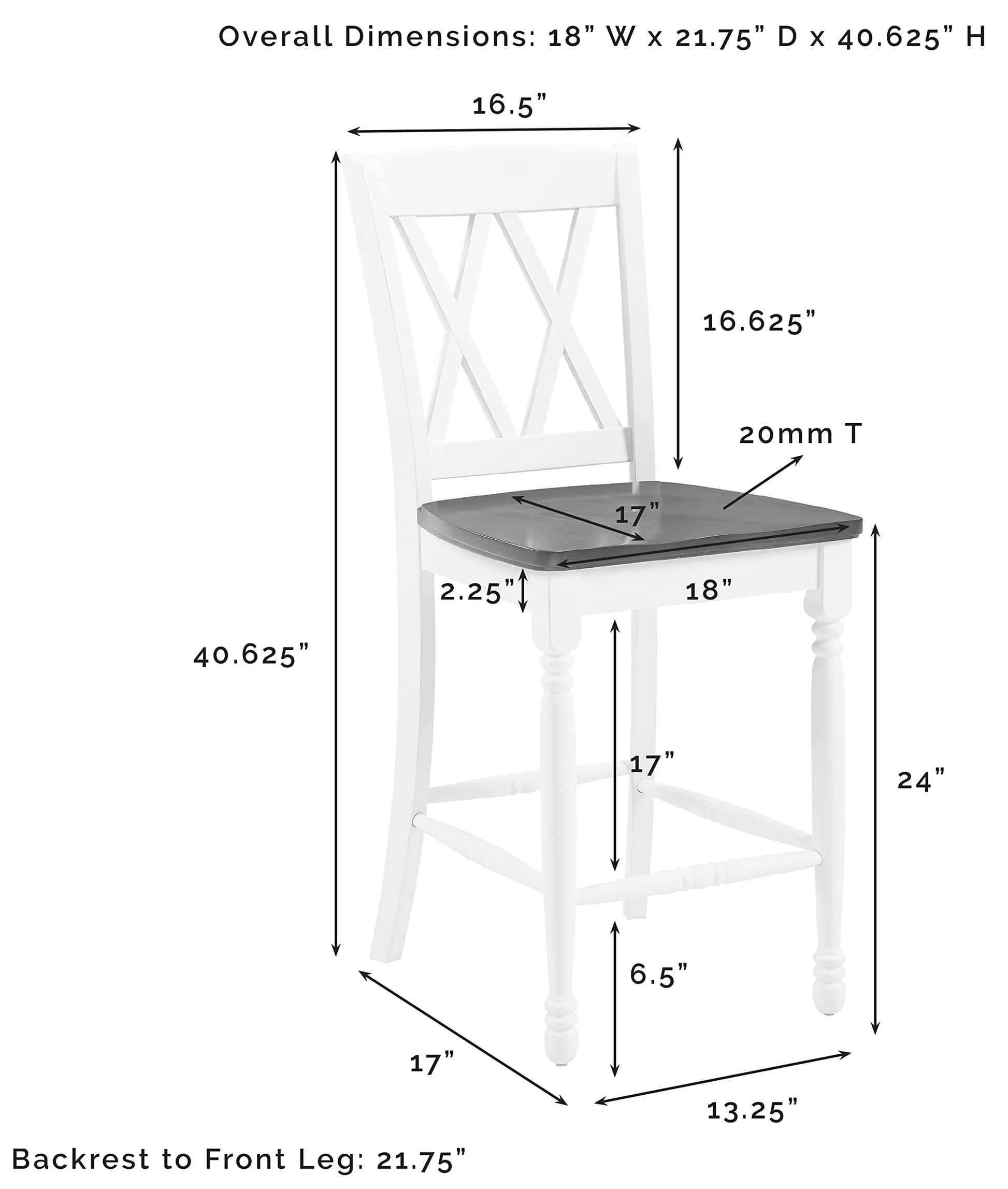 Crosley Furniture Shelby Wood X Back Counter Height Bar Stools Set of 2 - WoodArtSupply