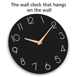 cicininc Wall Clock, 10 Inch Wooden Silent Non-Ticking, Decorative Battery Operated Wall Clocks for Bedroom, Kitchen, Home, Living Room, Office, School, Hotel (Black) cicininc