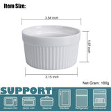 Ramekins 6 oz, Set of 8, Creme Brulee Ramekins, Souffle Dishes, Oven Safe Porcelain Ramiken Bowls For Custard, Lava Cakes, Pudding, Flan, Mini Desserts, Jam and Ice Cream, Ramekins For Baking GPYG