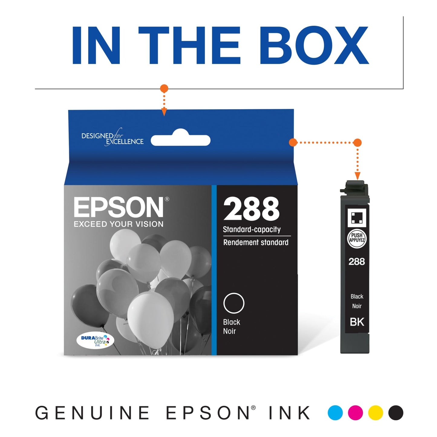 EPSON 288 DURABrite Ultra Ink Standard Capacity Black Cartridge (T288120-S) Works with Expression XP-330, XP-430, XP-434, XP-340, XP-440, XP-446