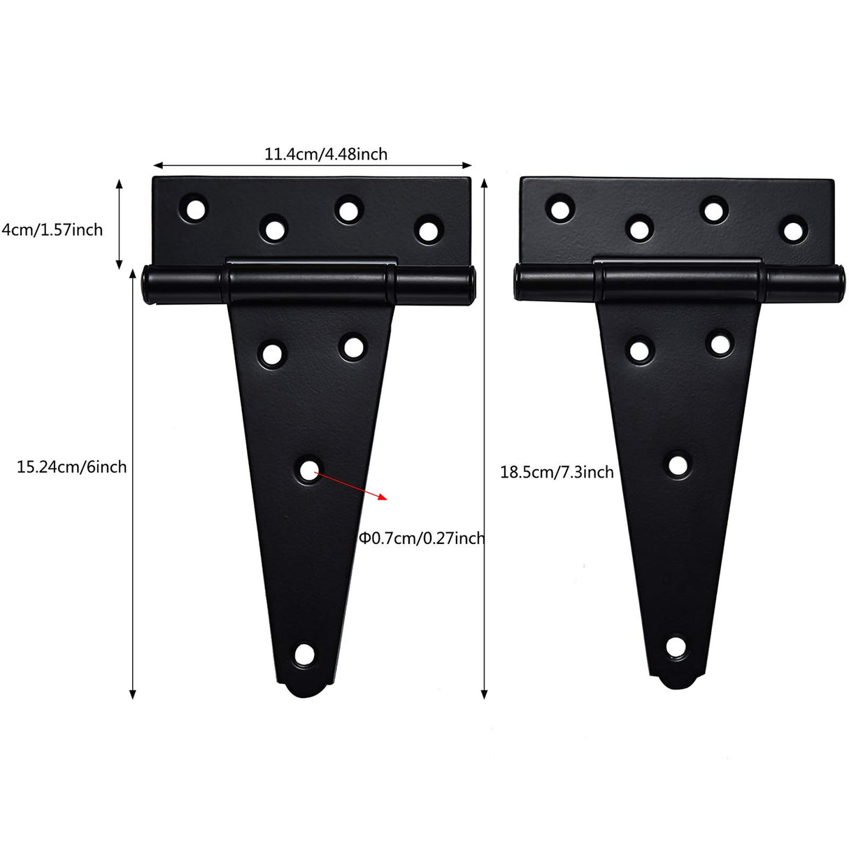 Heavy Duty Gate Hardware Kit,with Self Locking Gate Latch,2 PCS 6inch T-Hinges,1 PC 6.5inch Gate Handle SANKINS