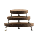 3 PCS Wooden Display Riser for Display Wood Risers for Decor and Organizer Round Display Stand Farmhouse Rustic Decor Risers Wood Riser Pedestal Stand for Candles Plants Cups (Brown, 8/6/4 Inch) QoTang