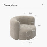 Acanva Luxury Modern Tight Curved Back Velvet Sofa, Minimalist Style Comfy Couch for Living Room Apartment Reception Space, Cream Single Chair Acanva