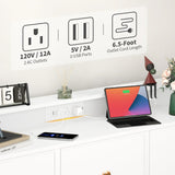 Yoobure Dresser for Bedroom with Charging Station and LED Lights, Tall TV Stand with 10 Storage Drawers, Fabric Wood Dressers & Chests of Drawers for Kids Bedroom Closet Organizer, White Yoobure