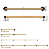 5FT Round Wooden Handrail for Indoor Staircase Handrail,Wall Mount Support Stair Railings, Non-Slip Safety Corridor,Lofts,Patio,Guardrail Wood Hand Railings for Elderly,Children,Disable People KWDOBUUS