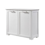 OLD CAPTAIN Double Tilt Out Trash Cabinet, Wooden Kitchen Garbage Can Free Standing Holder (White)… OLD CAPTAIN