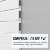 BRITINE Slatwall Panel Garage Organizer PVC Slatwall Heavy Duty Wall Mounted Rack, Interlocking Slat Wall Panels for Tool Organization Peg Board(White 4 x 4 ft) BRITINE