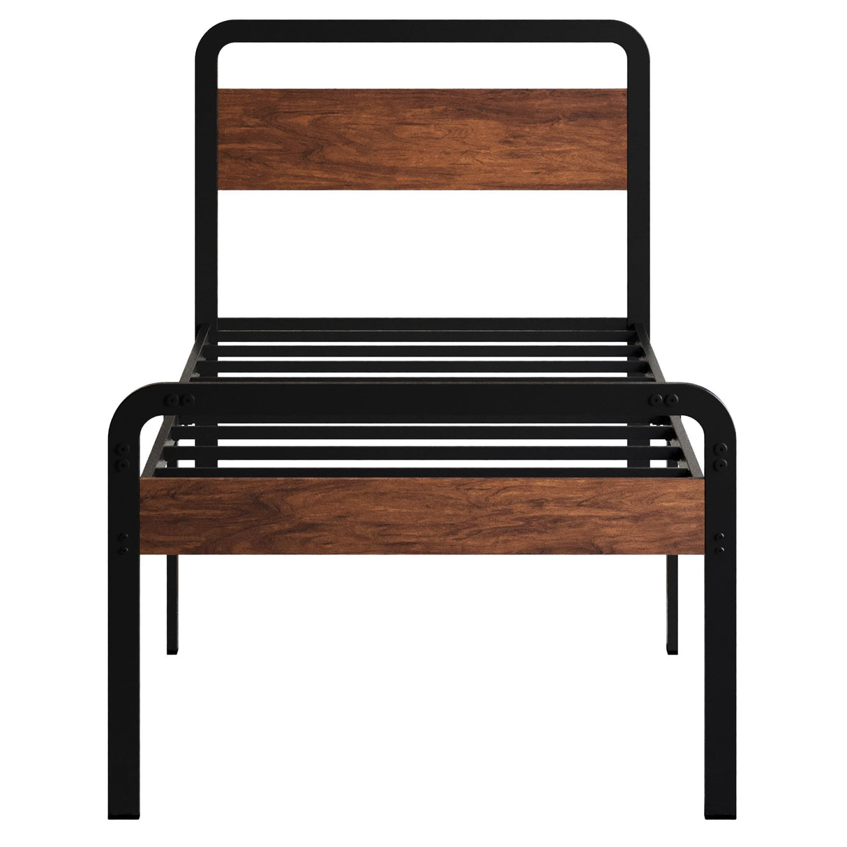 Fly-CTsoar 18 Inch Twin Bed Frame with Wood Headboard, Heavy Duty Metal Slats, with Under Bed Storage, No Noise, No Box Spring Needed, Easy Assembly, Black Fly-CTsoar