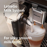 PHILIPS 4400 Series Fully Automatic Espresso Machine – 12 Hot & Iced Coffees, Quick-to-Clean LatteGo Milk System, SilentBrew, QuickStart, Ceramic Grinder, Black Chrome (EP4444/90) Philips Kitchen Appliances
