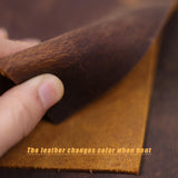 Fishknow Leather Refillable Notebook,Vintage Leather Journal Diary Journal,7 x 5 IN A6 Binder Notebook (Dark Brown) Fishknow