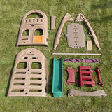Step2 Naturally Playful Adventure Lodge Play Center with Glider, Kids Outdoor Playset, Two Tier Backyard Playground Set, Slide, Swings, Outside Jungle Gym, For Children 3-8 Years Old Step2