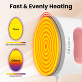 Calogy Super Mini Heat Press Machine, Max 410℉ & 4 Heating Setting with LED Display, Mini Iron for Crafting with Precision Tip, Easy for Small Objects Like Shoes, Stuffed Animals, Hats (White Pink) Calogy