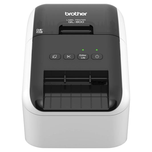 Brother QL-800 High-Speed Professional Label Printer, Plug & Label Feature, Brother Genuine DK Pre-Sized Labels, Multi-System Compatible – Black & Red Printing Available (Required USB Cable Included)