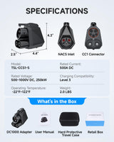 Fondwell NACS to CCS Charger Adapter: Compatible with Tesla Superchargers to CCS1 EV Charge Ports - Fast Charging with DC 1000V 500A 250kW Fondwell