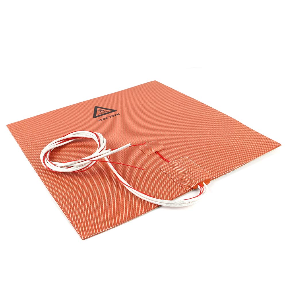 BCZAMD 3D Printer Heating Plate Adhesive Silicone Heated Mat 120V 750W with NTC 100K Thermistor No Hole for Crealit Ender 3 Max 3D Printer Parts 300 X 300mm (Approx. 12" X 12") BCZAMD