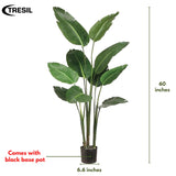 One 5 Foot Artificial Bird of Paradise Palm Tree Potted Plant by TRESIL Bagari Store
