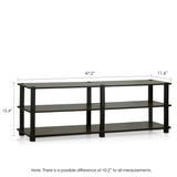 Furinno Turn-S-Tube No Tools 3-Tier Entertainment TV Stands, Dark Brown and Black, Square Corner/Wide Furinno