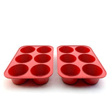 Silicone Texas Muffin Pans 6-Cups, Jumbo Muffin Pan set of 2, BPA-Free Silicone Muffin Pans for Baking,10.75L x 7.5W Silicone Muffin Pan, Non-Stick Muffin Pan and Cupcake maker Silicone Designs
