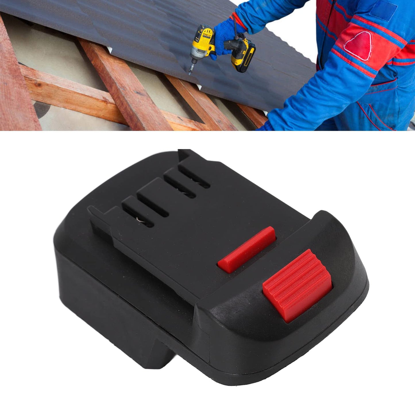 Electric Tool Battery Adapter, ABS, Short Circuit, Woodworking Tool Battery Converter, Suitable for WORX, 18-20V, Multi, Portable