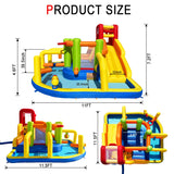 Umbalir Inflatable Obstacle Bounce House, Kids Bounce House Water Park with Water Slides, Surprise Dump Bucket, Obstacles,Jumping, Tunnels, Climbing,Water Cannon, and Ball Shooting Frame Umbalir