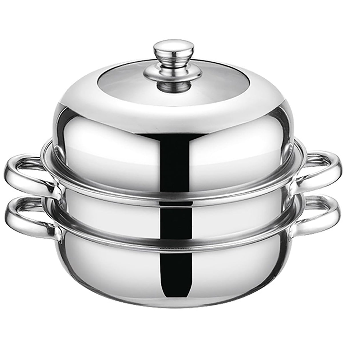 Steamer Pot for Cooking,Stainless Steel Steamer Pot,11 inch Steam Pots with Lid 2-tier for Cooking Veggies Fish Seafood Noodles, Pasta, Food JMTEEA
