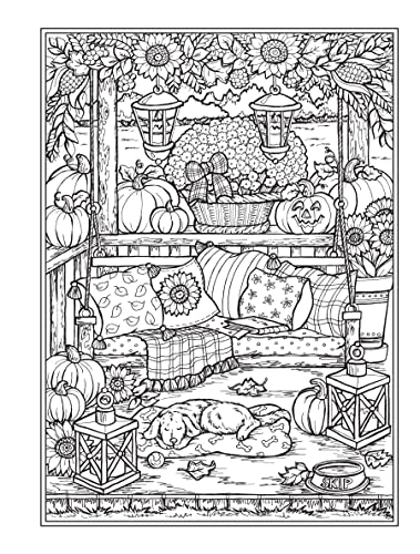 Creative Haven Autumn Harvest Coloring Book (Adult Coloring Books: Seasons) WoodArtSupply