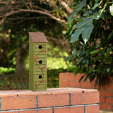 Glitzhome 18" H Green Window-Blinds Distressed Solid Wood Birdhouse for Outside Glitzhome