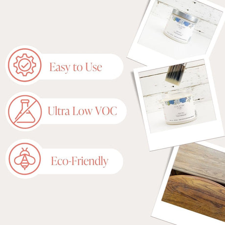 Clear Coat Quart (32oz) - Eco-Friendly Clear Satin Sheen Top Coat for Chalk Style Wood Furniture Paint, Non-Yellowing Waterproof Finish, Easy Application Country Chic Paint