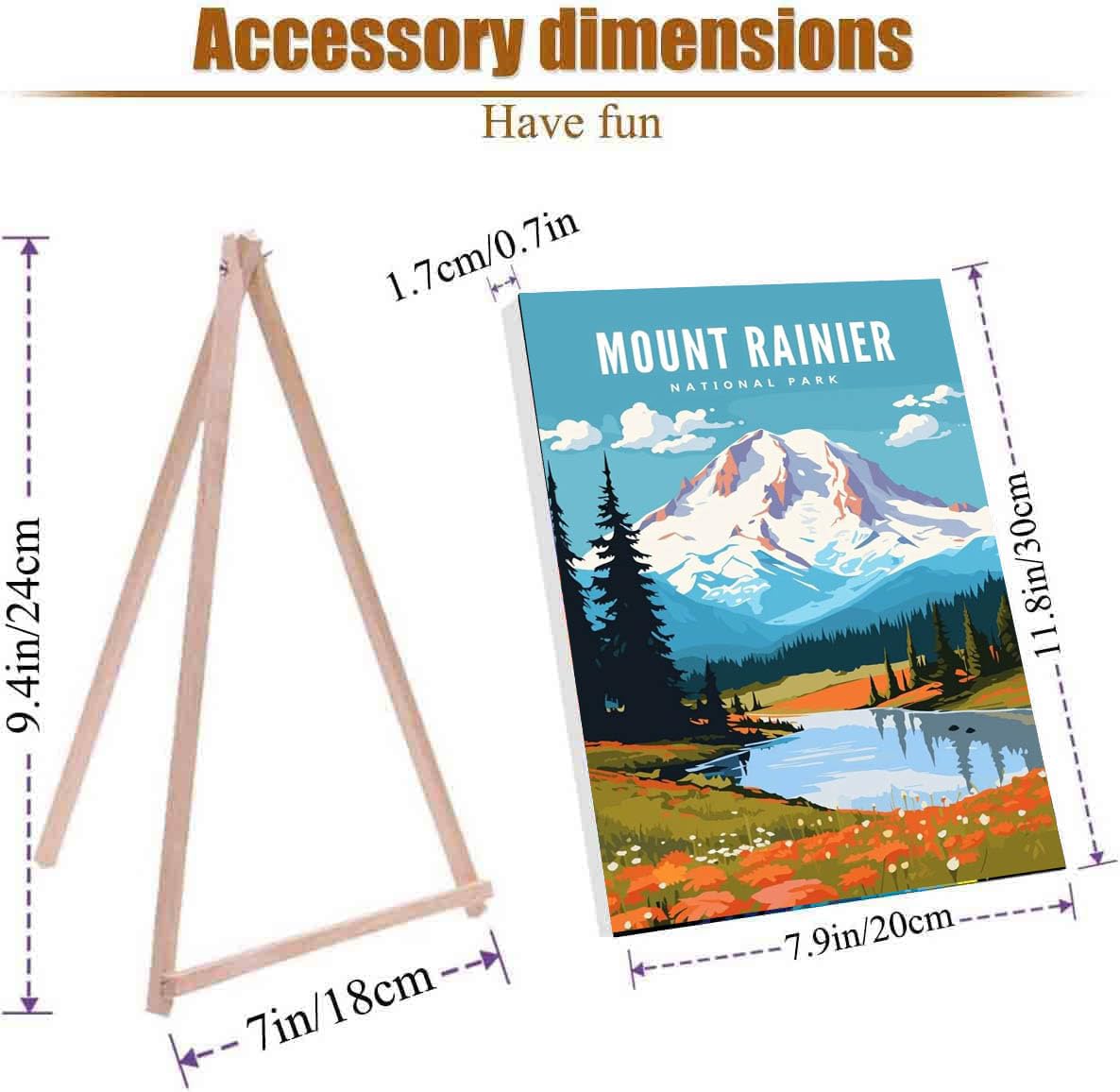 HOIYLDS 3 Pack Paint by Number for Adults Framed Canvas, National Park DIY Arts and Crafts for Adults Beginner with Wooden Easel, Paint Brushes, Acrylic Paint Set for Home Wall Decor, 9 * 12 Inch HOIYLDS