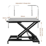 UDSONFY Electric Pet Dog Grooming Table, Heavy Duty Grooming Table Professional X-Lift for Large Dogs with Anti-Skid Non-Slip, Double Arms and Nooses, Adjustable Height from 10" up to 43", Black UDSONFY