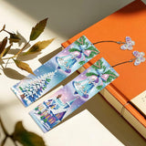8 Pcs 5D Diamond Art Bookmarks for Reading Lovers, Handmade DIY Diamond Painting Book Marks with Tassels for DIY Making Beginners Adults Arts Craft Supplies (Snowman) JBTM24