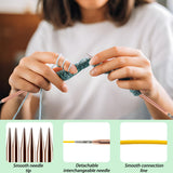 Lewhoo Circular Knitting Needles Set, 13 Pairs Interchangeable Aluminum Round Circular Needle for Knitting with Bag 3.0~10.mm Lewhoo