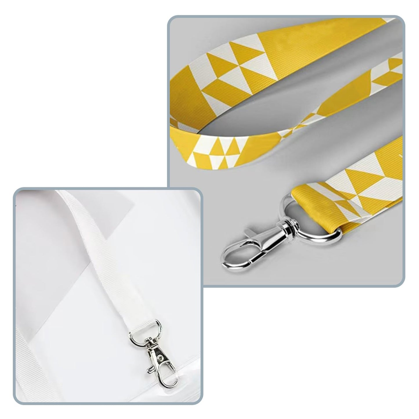 ASUNFO 50 Pcs Sublimation Lanyards Blank Bulk White Neck Lanyards Heat Transfer for ID Badge Holder Keychain