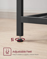 VASAGLE Industrial Kitchen Island with 3 Shelves and Large Worktop in Rustic Brown and Black VASAGLE