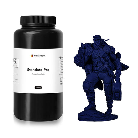 NextShapes Standard Pro 3D Printer Resin, Upgraded Strong & Tough UV Curing Resin, Non-Brittle High Precision 405nm Photopolymer Resin for LCD/DLP/MSLA 3D Printing (Blue Black, 1000g) NextShapes