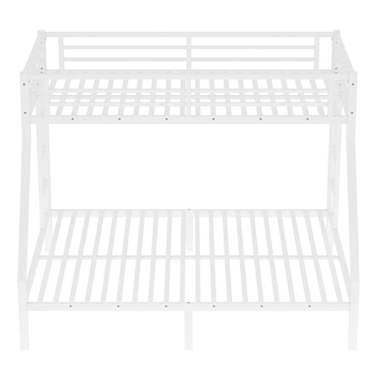 Bellemave Bunk Bed Twin XL Over Queen, Heavy Duty Metal Bunk Bed Frame, Queen bunk Bed for Adults, Adult bunk beds Heavy Duty, Twin XL Bunk Bed, White Bellemave