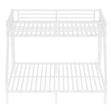 Harper & Bright Designs Twin XL Over Queen Bunk Bed, Metal Bunk Bed with High Guardrail and Built-in Ladder, Heavy-Duty Bunk Beds for Kids,Teens, No Box Spring Needed, White Harper & Bright Designs