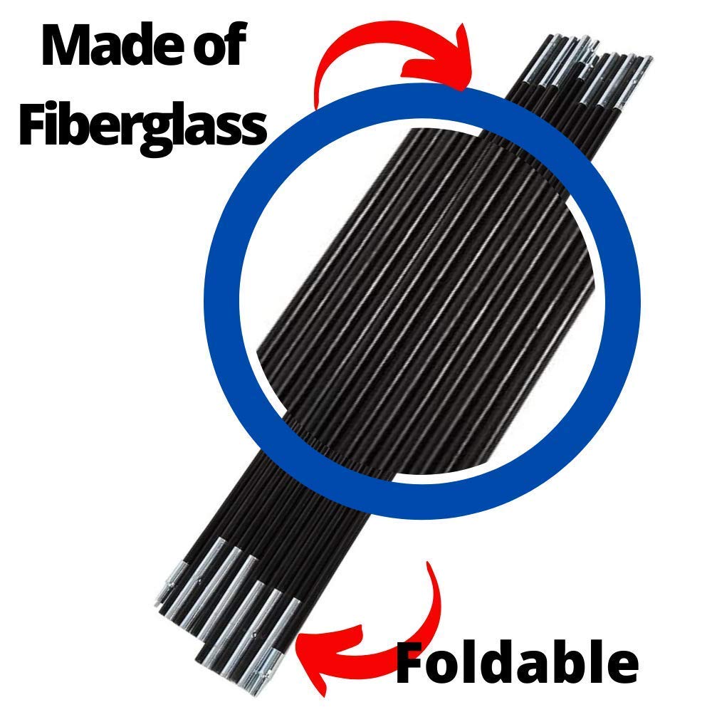 Outdoor Glass Rods Upper Bounce Fiber Glass Rods Replacement for Top-Ring Enclosure with ...