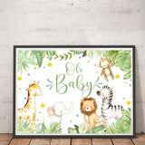 DVWIVGY 5D Diamond Painting Kits, Baby Shower Oh Baby Jungle Animals Diamond Art Kits for Kids, Animal Diamond Painting for Home Wall Decor 12 x 16 inch DVWIVGY